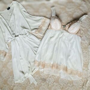 Cinema Etoilé white and cream lace bridal set -Medium